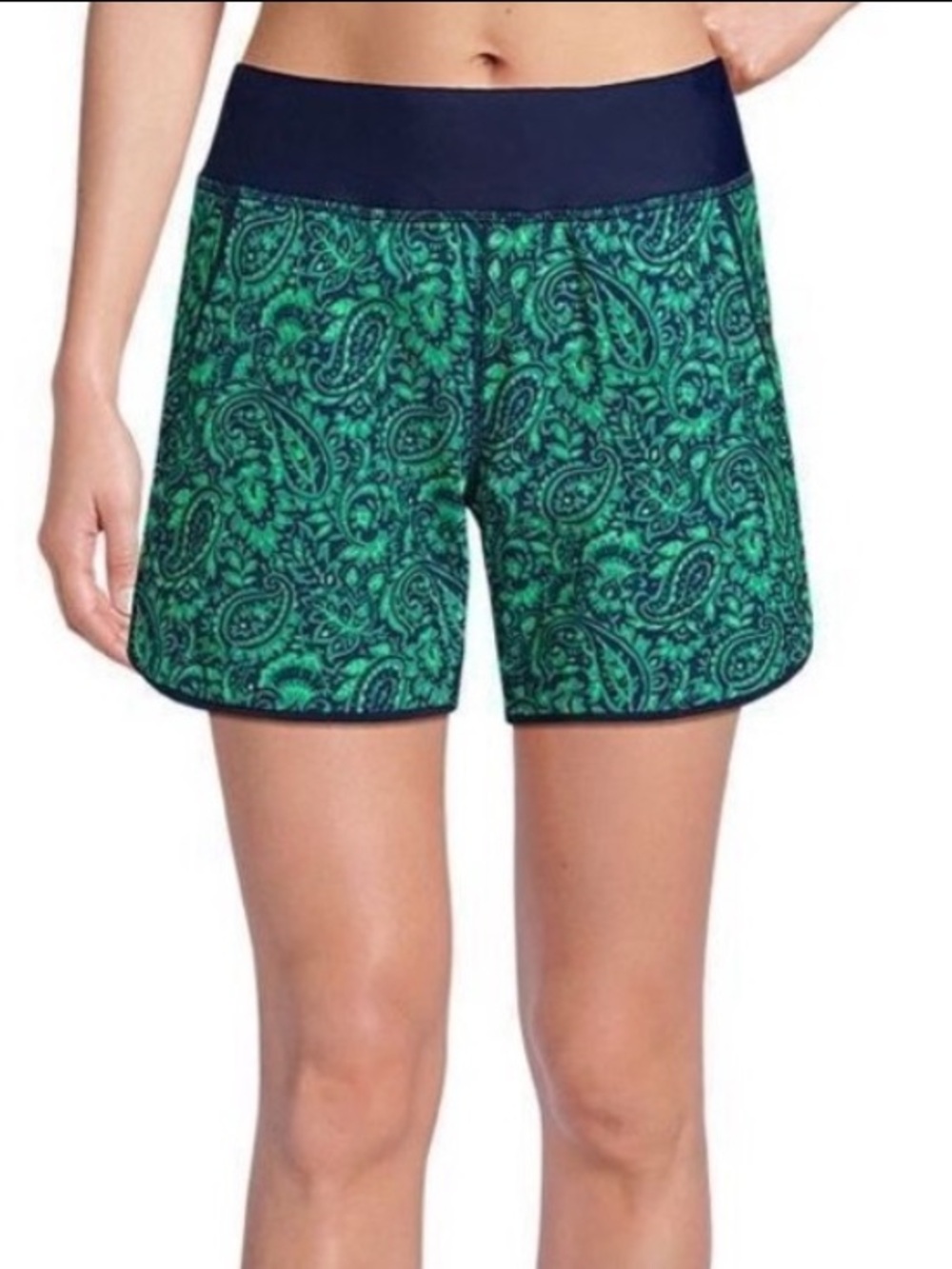 Lands’ End Paisley 5” Board Short with Panty